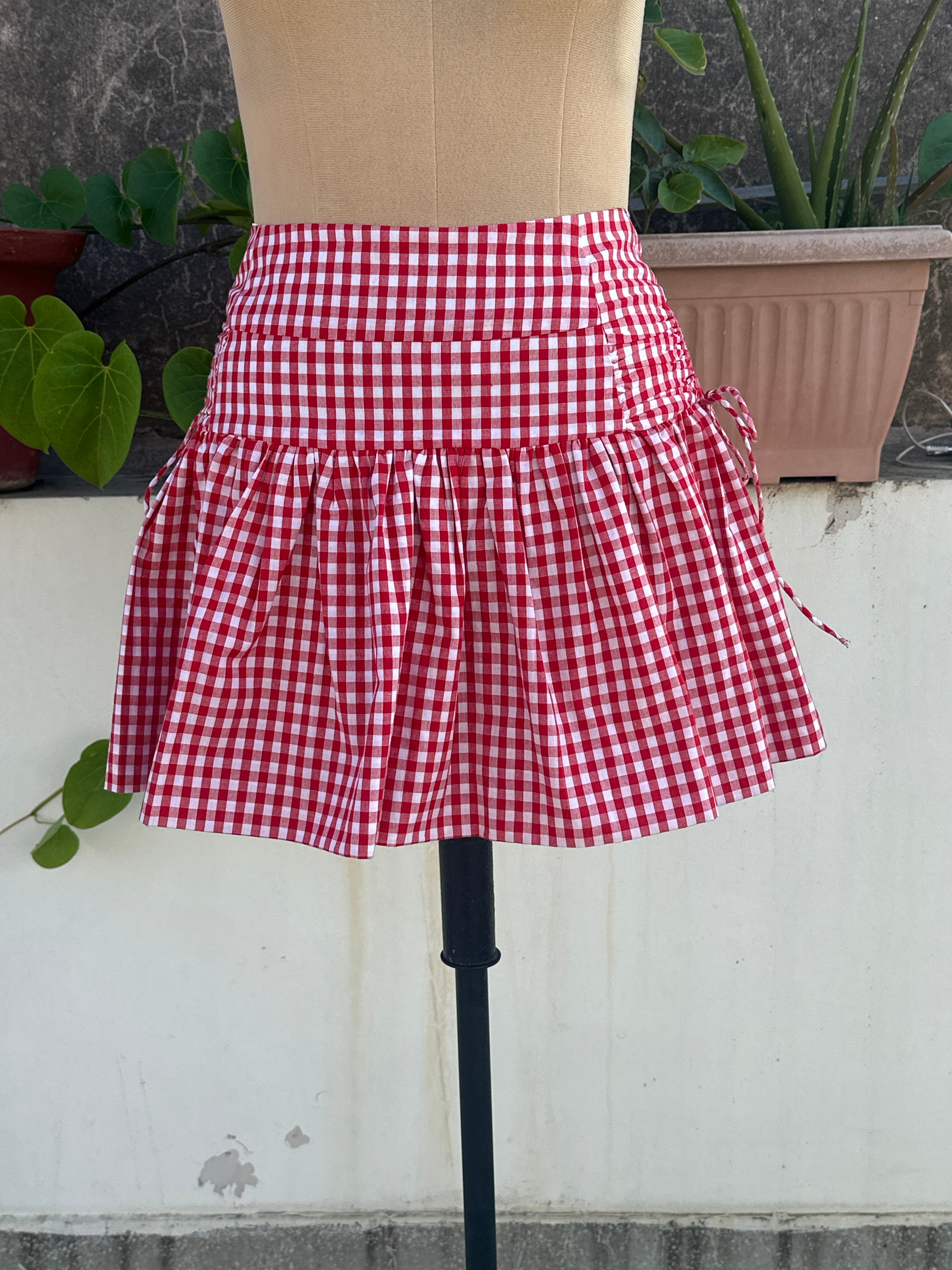 Red Ghingham Skirt