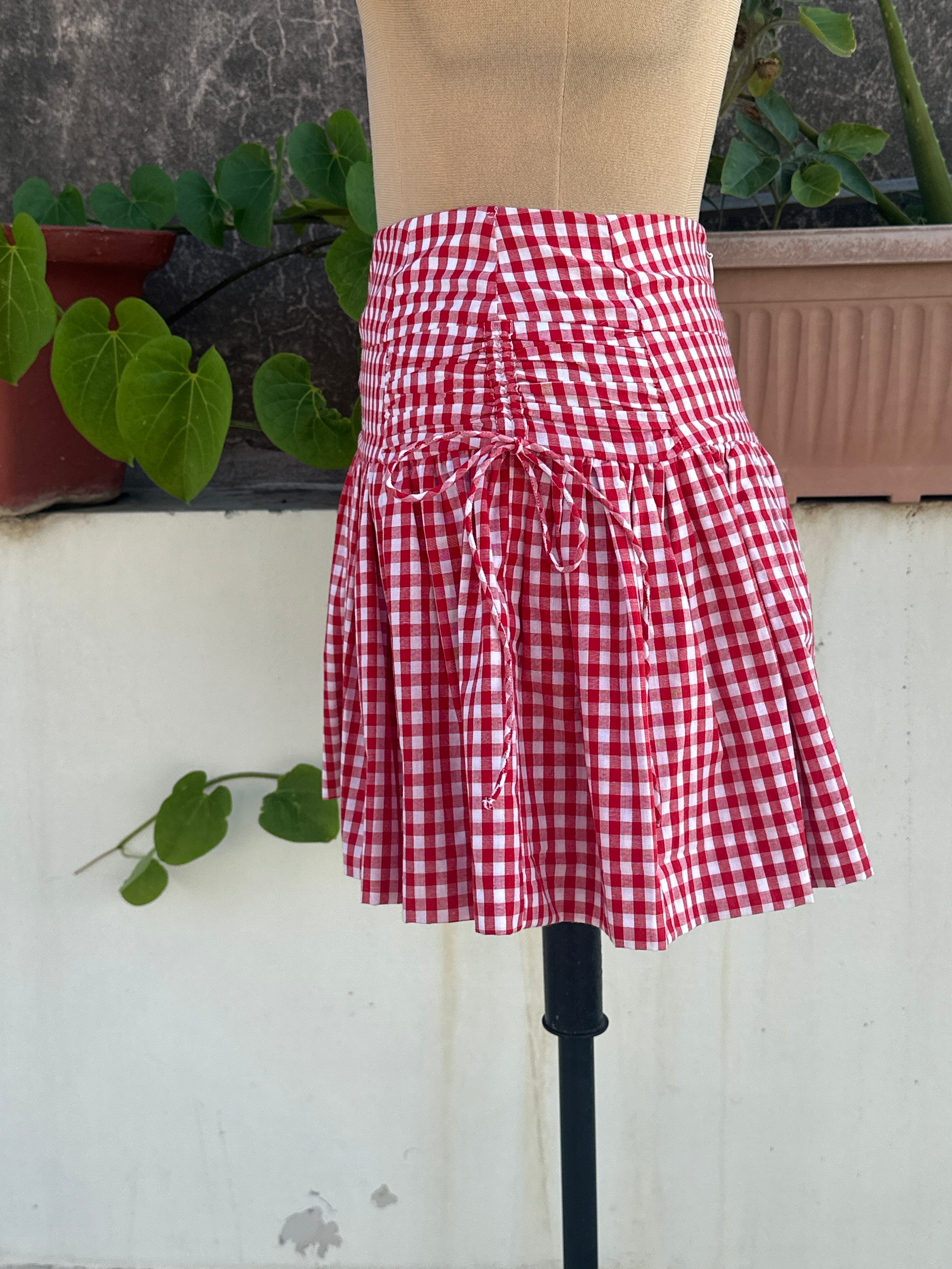 Red Ghingham Skirt