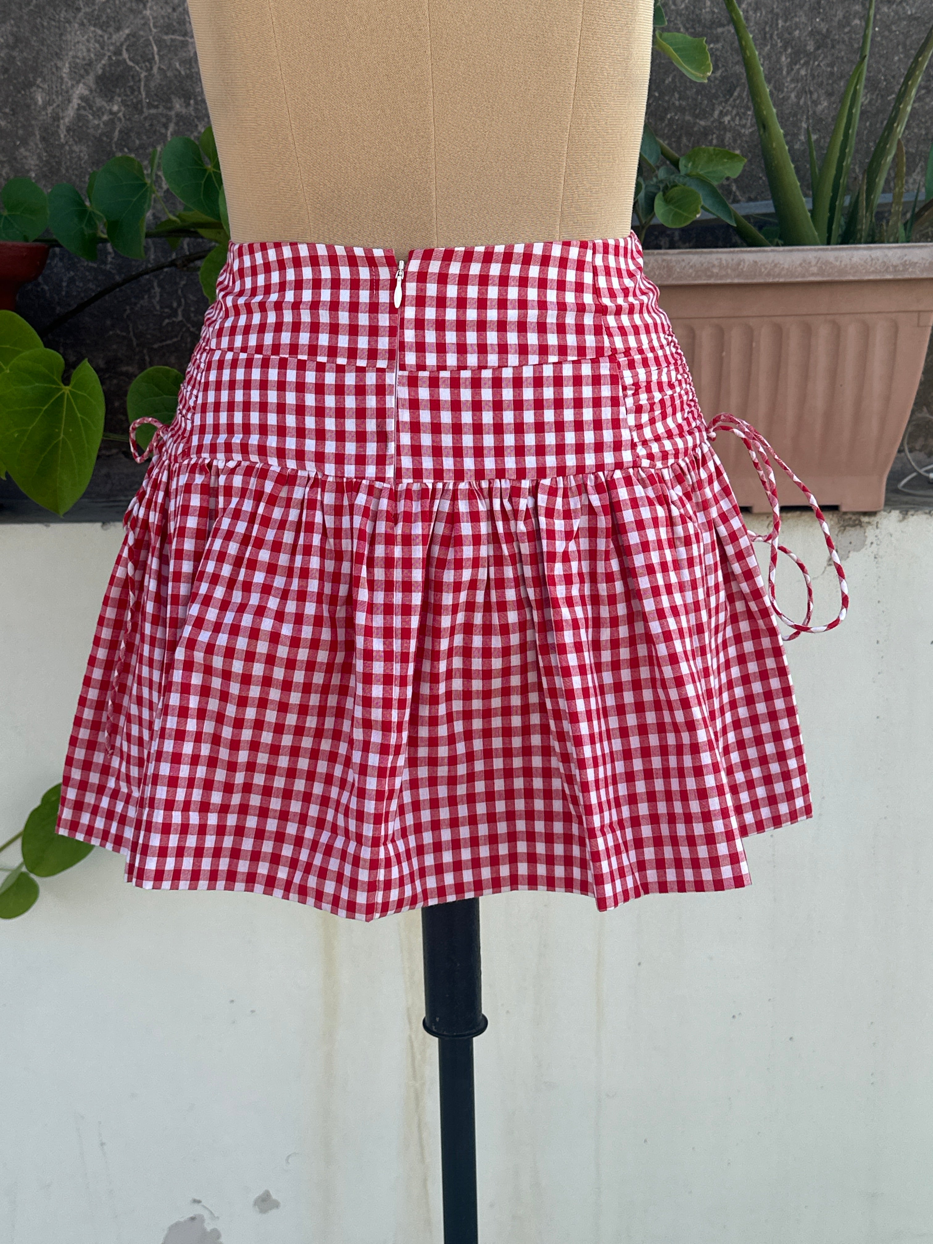 Red Ghingham Skirt