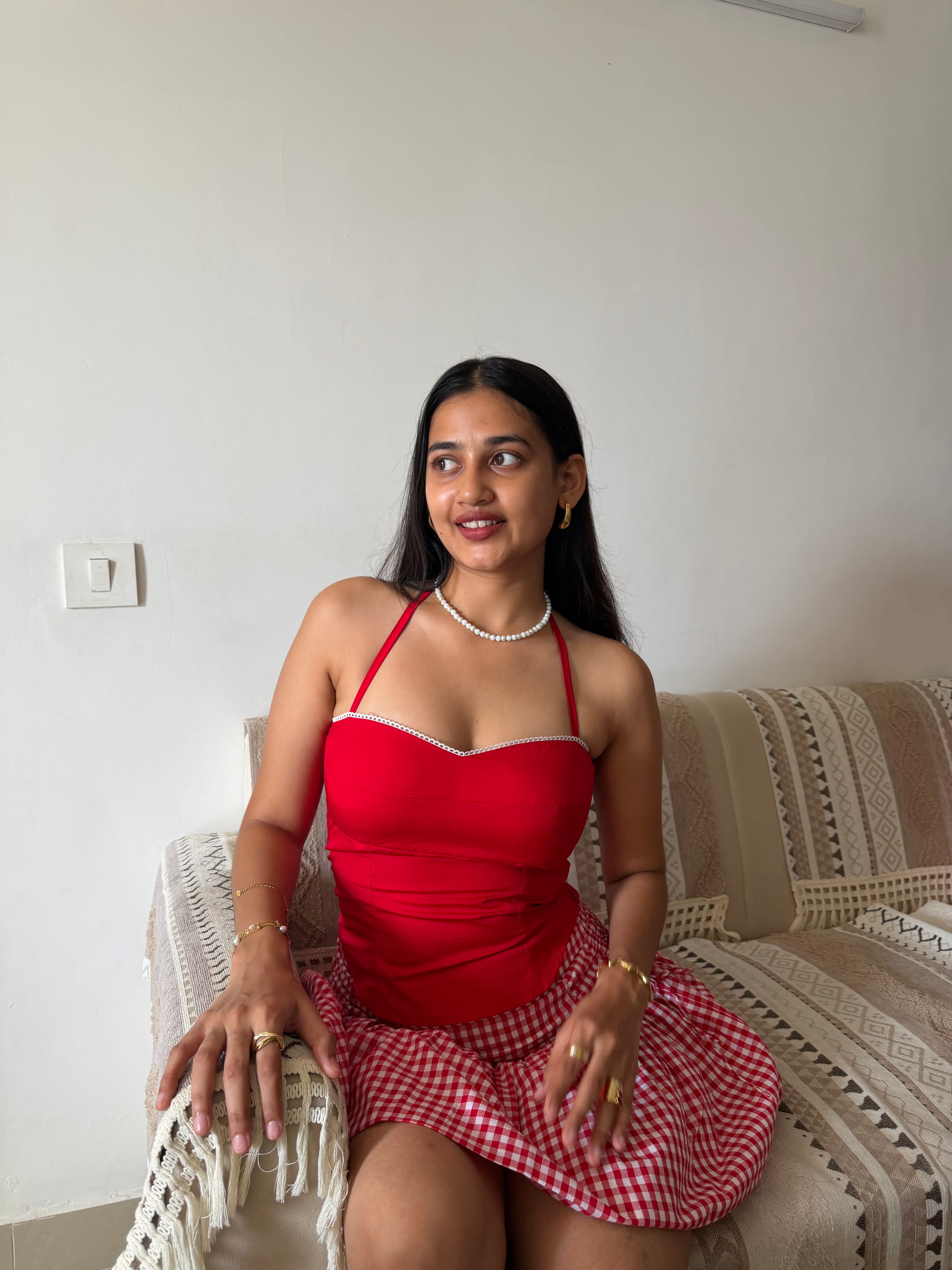 Red Ghingham Skirt