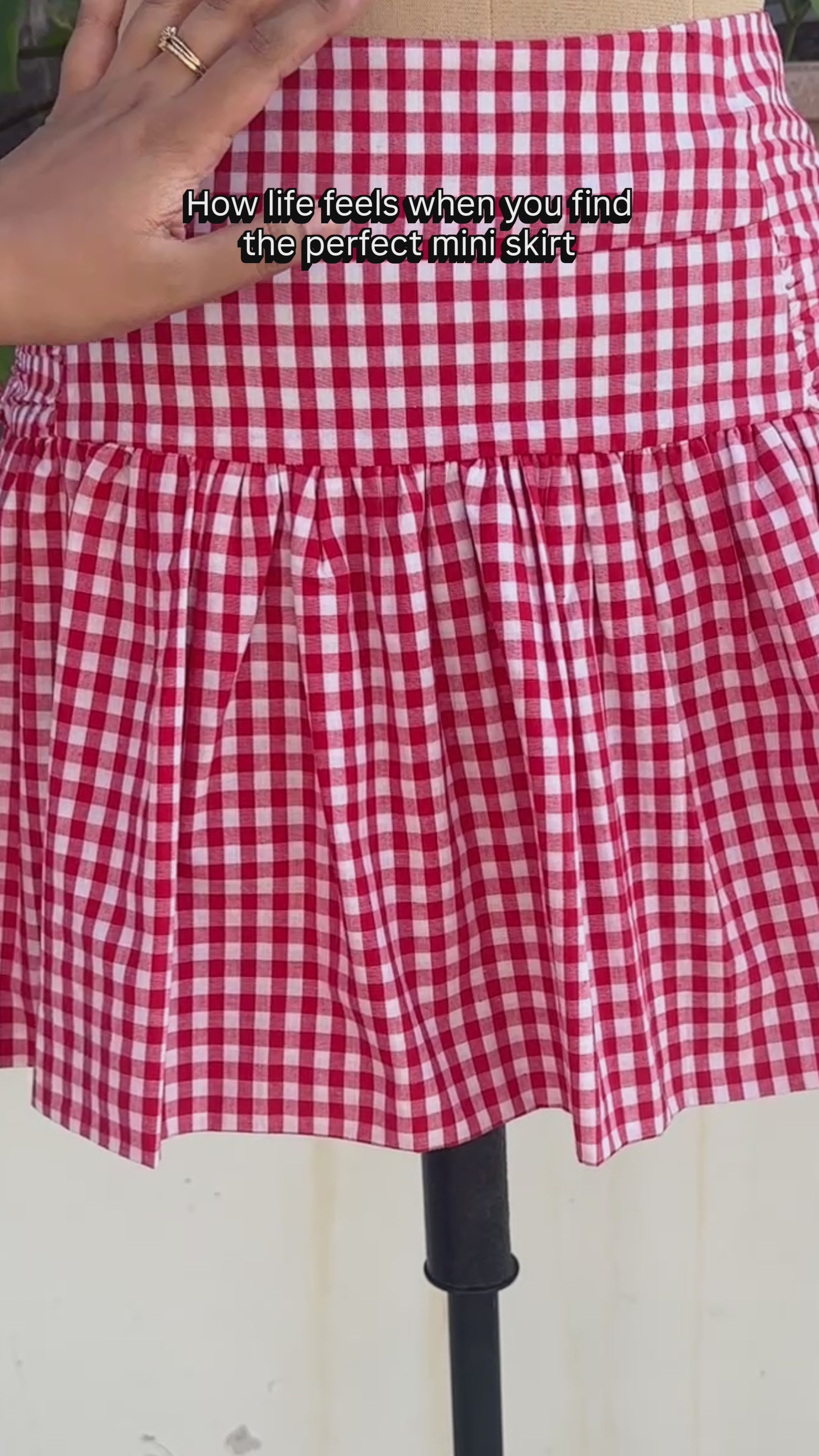 Red Ghingham Skirt